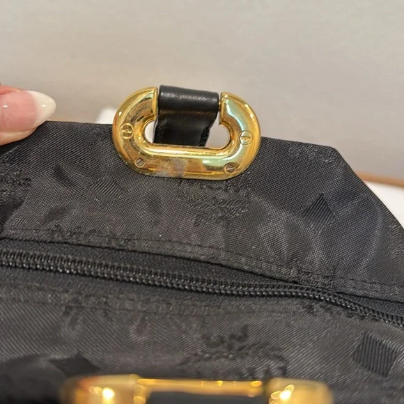 Authentic MCM Vintage Black Visetos Nylon Handle Tote Bag Made in Germany